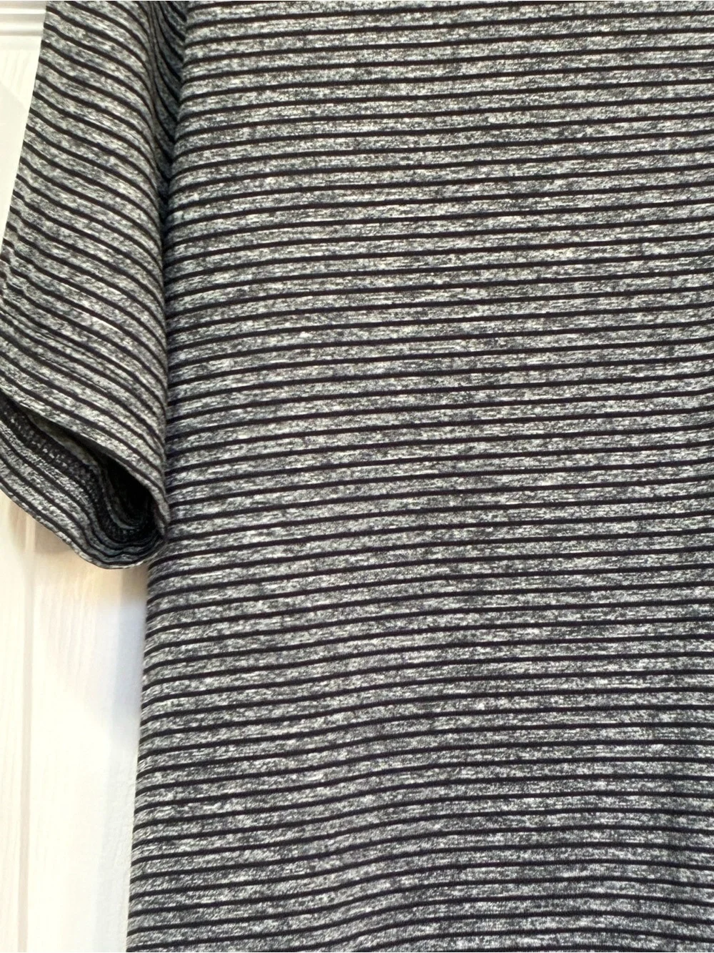 Adidas Golf Polo Shirt Mens Large Gray Striped  Stretch Logo Performance